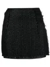 Lanvin Textured A-line Skirt With Fitted Waist In Black
