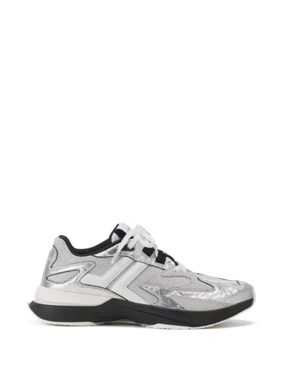 Lanvin Metallic-panelled Sneakers In Silver
