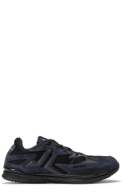 Lanvin Low Top Sneakers With Suede Panelled Design In Blue