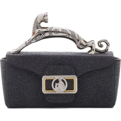 Lanvin Micro Pencil Cat Bag In Suede In Black