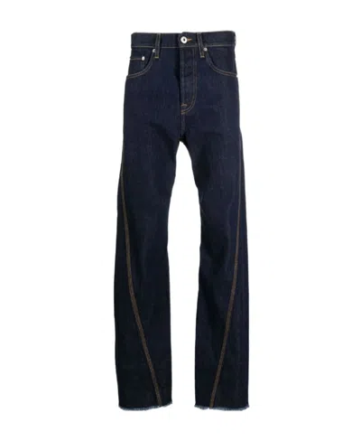 LANVIN LANVIN LOGO PATCH MID-RISE JEANS