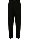 Lanvin Mid-rise Tapered Trousers In Black