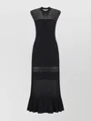 Lanvin Midi Dress Featuring Lace Detailing In Black