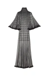 Lanvin Midi Dress In Metallic Viscose In Black