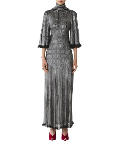 LANVIN MIDI DRESS IN METALLIC VISCOSE