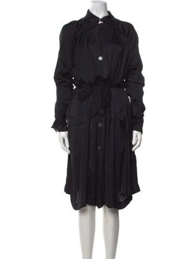 Pre-owned Lanvin Midi Length Dress In Black