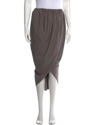 Pre-owned Lanvin Midi Length Skirt In Grey