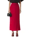 Lanvin Midi Skirt In Charmeuse In Red