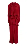 Lanvin Mid-length Cape Dress In Red