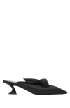 Lanvin Midnight Step Bow Leather Mule With Heel In Animal Print