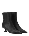 Lanvin Midnight Step Leather Ankle Boot In Black