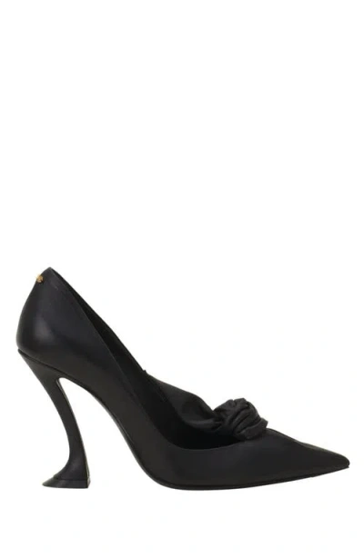 LANVIN LANVIN MIDNIGHT STEP LEATHER BOW PUMP