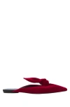 Lanvin Midnight Step Velvet Bow Mule In Red