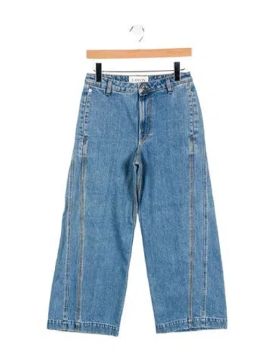 Pre-owned Lanvin Mid-rise Wide Leg Jeans In Blue