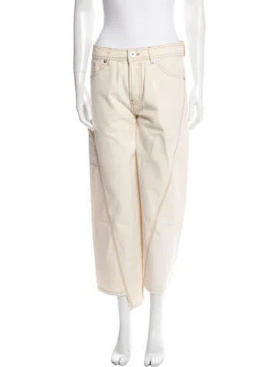Pre-owned Lanvin Mid-rise Wide Leg Jeans W/ Tags In Neutral