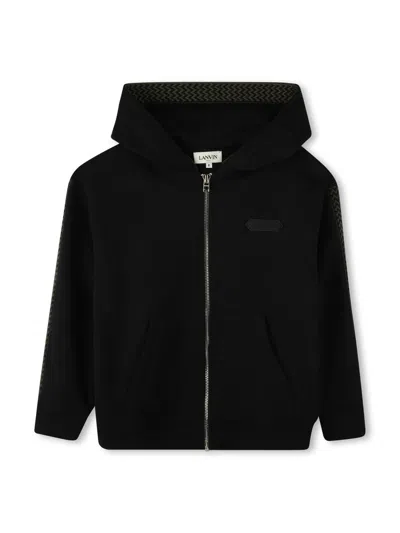 Lanvin Mini Cardigan With Hood For Kids In Black