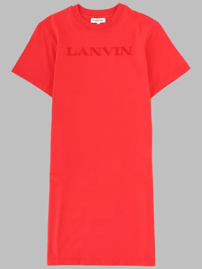 Lanvin Mini Cotton Vest For Girls In Red