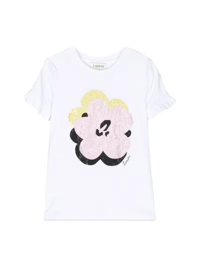 Lanvin Mini Daisy Graphic T-shirt For Girls In White