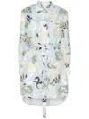 Lanvin Floral-print Mini Dress In Blue