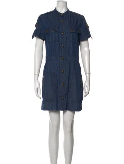Pre-owned Lanvin Mini Dress In Blue