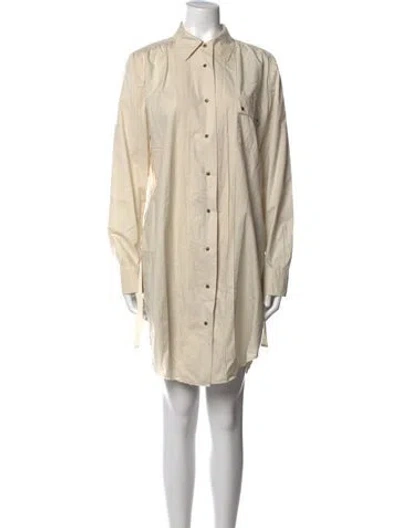 Pre-owned Lanvin Mini Dress In Neutral