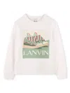 Lanvin Mini Front Logo Sweatshirt For Boys In White