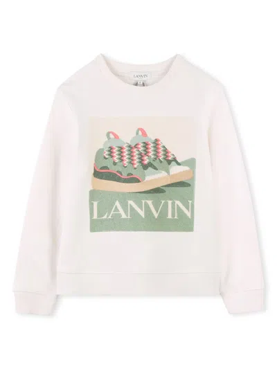 Lanvin Kids'  Mini Front Logo Sweatshirt For Boys In White