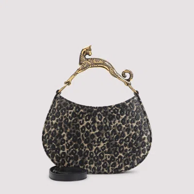 Lanvin Mini Hobo Handbag With Cat Handle In Black