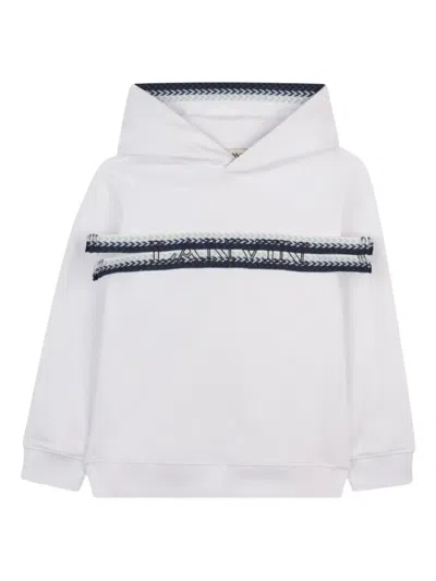 Lanvin Kids'  Mini Hooded Sweatshirt With Front Logo In White