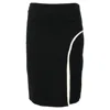 Lanvin Mini Pencil Skirt With Piping In Black Viscose In Black