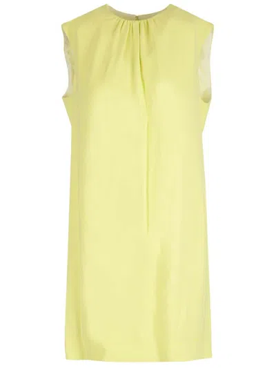 Lanvin Mini Shift Sleevless Dress Dresses Yellow