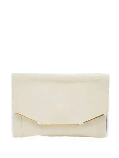 Pre-owned Lanvin Miss Sactorial Calf Hair Clutch Bag In Neutral