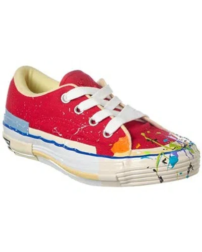 Pre-owned Lanvin Mlted Vulcanized Canvas Sneaker Men's In Red