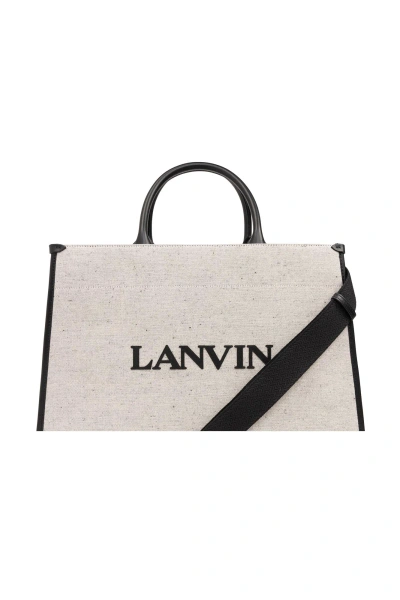 Lanvin Mm Shopper Bag In Beige Black