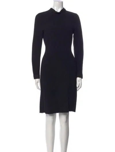 Pre-owned Lanvin Mock Neck Knee-length Dress In Blue