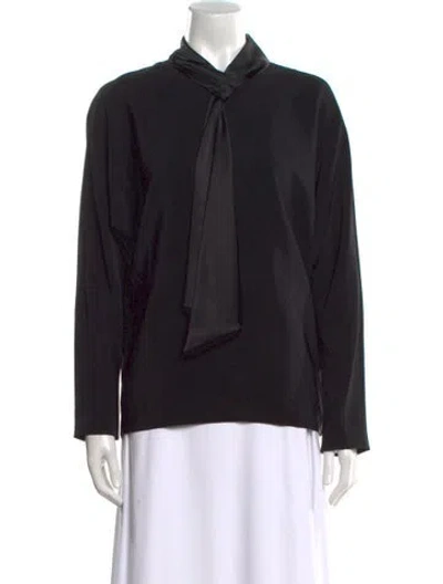 Pre-owned Lanvin Mock Neck Long Sleeve Sweatshirt In Black