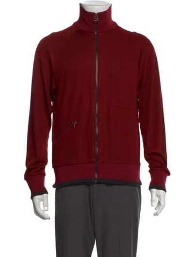 Pre-owned Lanvin Mock Neck Long Sleeve Sweatshirt In Red