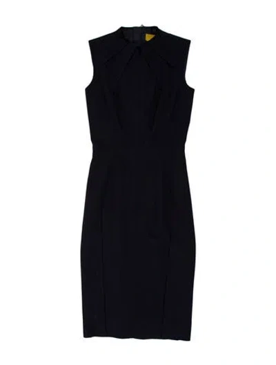 Pre-owned Lanvin Mock Neck Midi Length Dress In Blue