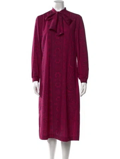 Pre-owned Lanvin Mock Neck Midi Length Dress In Multi