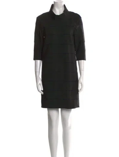Pre-owned Lanvin Mock Neck Mini Dress In Black