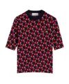Lanvin Monogram-print Fine-knit Jumper In Black