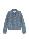 Lanvin Lunar Year Jacquard Denim Jacket In Blue