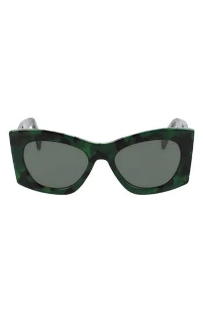 Lanvin Mother & Child 54mm Butterfly Sunglasses In Green/havana Green