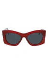 Lanvin Mother & Child 54mm Butterfly Sunglasses In Striped Red