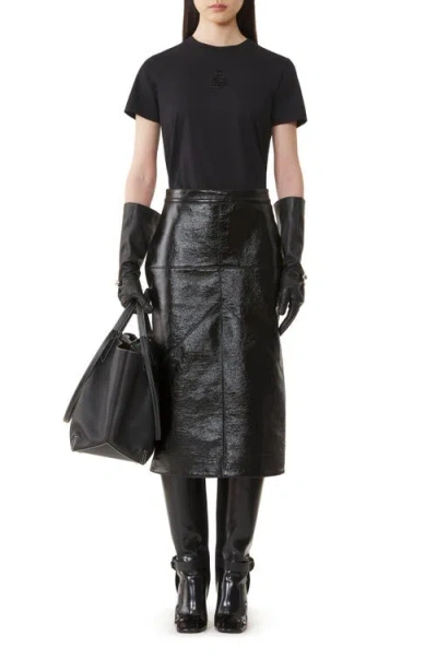 Lanvin Mother And Daughter Embroidered Jersey T-shirt In Black