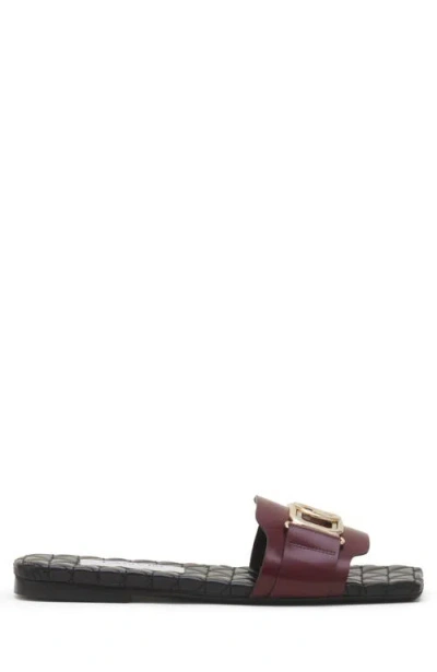 Lanvin Mother & Daughter Flat Mule In Burgundy
