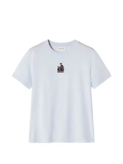 Lanvin Mother And Daughter Graphic Crew-neck T-shirt In Blue