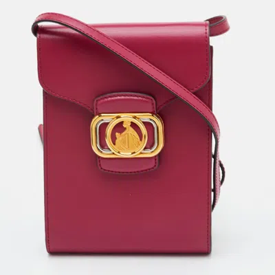 Pre-owned Lanvin Mother And Daughter Pink Leather Flap Crossbody Bag