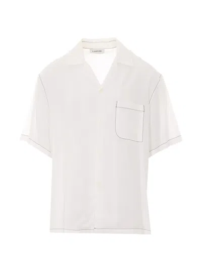 Lanvin Mother And Daughter Print On The Back Shirt In White