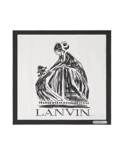 Lanvin Mother & Daughter Printed Silk Scarf In White